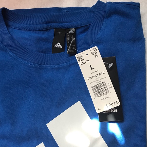 Adidas Men’s The Pack Split T-shirt Blue - Picture 12 of 15